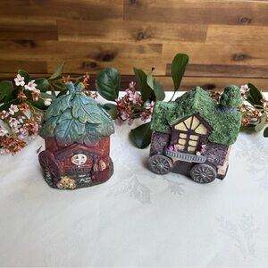 Miniature Fairy Cottage Duo - Mini Cottage & Wagon House